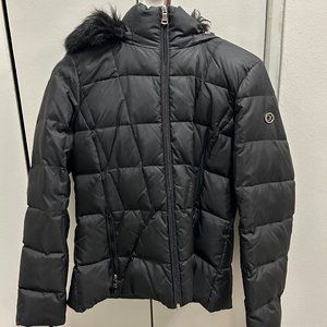 Calvin Klein Women Short Faux Fur Trim Puffer Jack